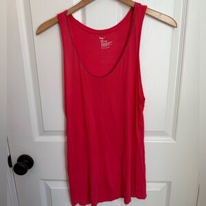 GAP Women's Bright Coral Pink Beaded Tank Top